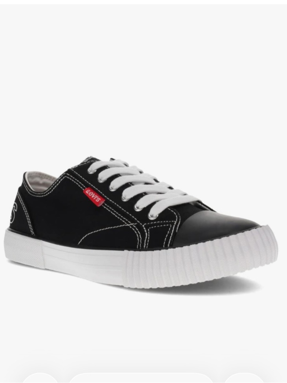 Levi's Women’s Black Canvas Low-Top Sneakers with White Accents